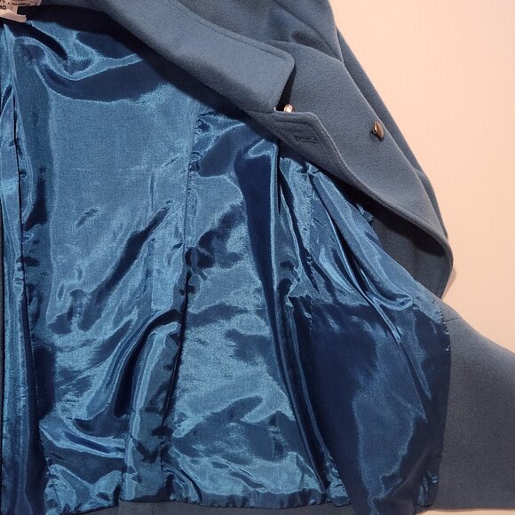 Vintage Women's Wool & Cashmere Blue Jacket, Size 10, Like New - Picture 3 of 5